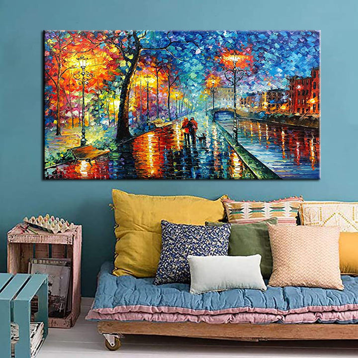 Evening Walk in Autumn Painting – Hila Creations